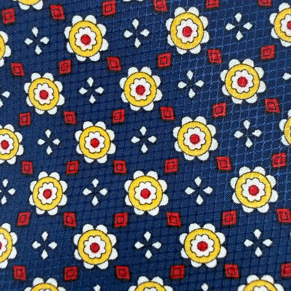 ISADOR HAND MADE Silk Necktie Men's‎ Blue Floral Pattern Business Formal